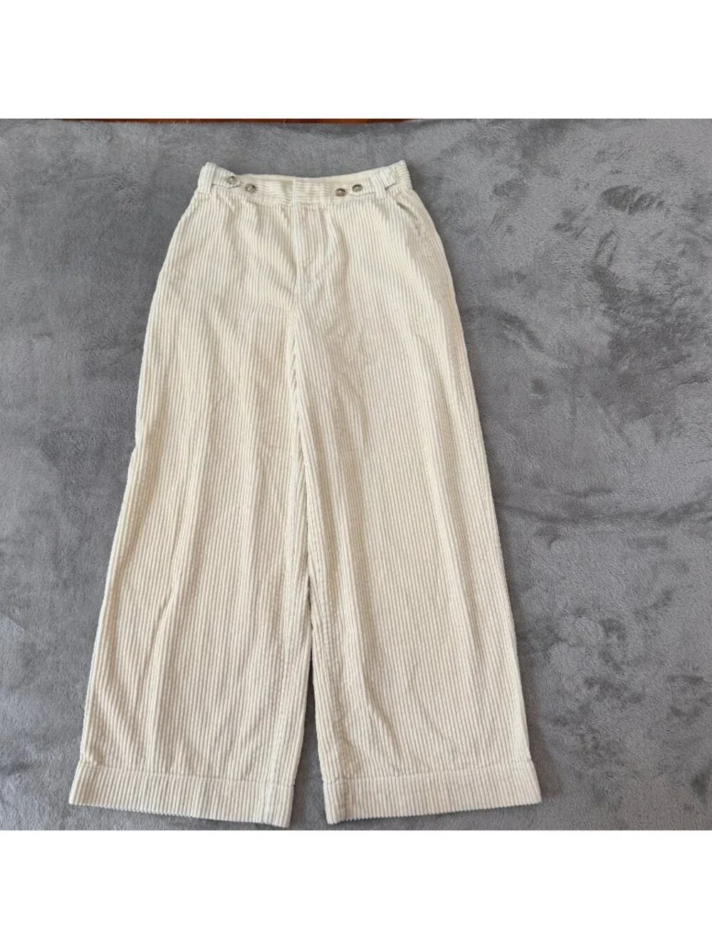 Madewell Wide Leg Wale Corduroy Pants Womens 28 6 Cream High Rise